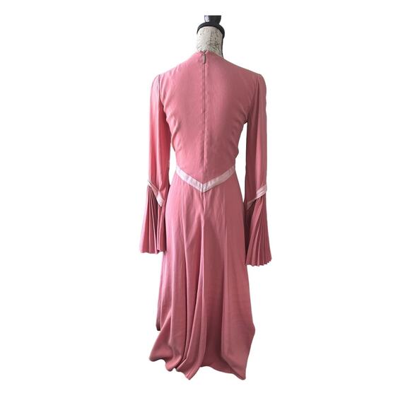Prabal Gurung Rose Pink Pleated Sleeve A-Line V-Neck Cocktail Tea Dress 2 - Picture 3 of 11